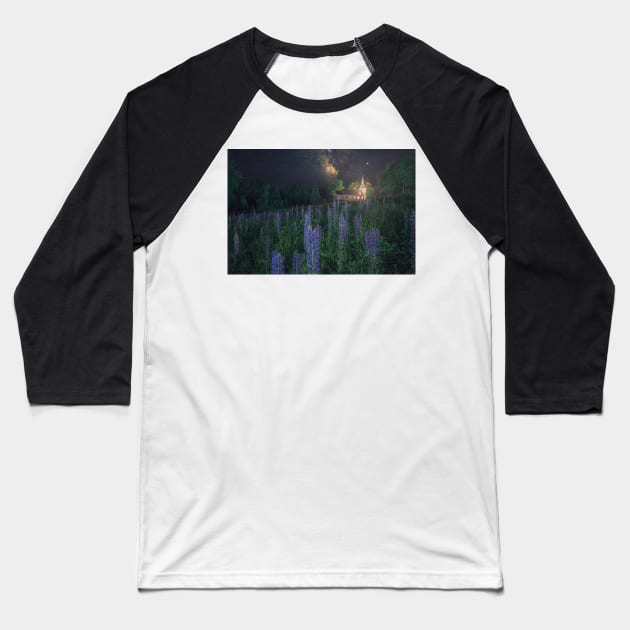 Sugar Hill Lupines Baseball T-Shirt by jswolfphoto